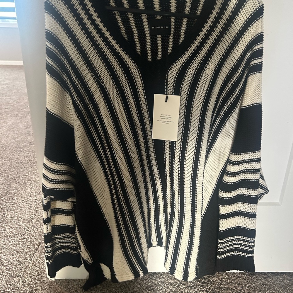 Black and White Striped Sweater